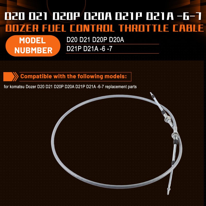 PANGOLIN D20 D21 D20P D20A D21P D21A -6-7 Dozer Fuel Control Throttle Cable 75 Inch for Komatsu Excavator Spare Parts - Image 2